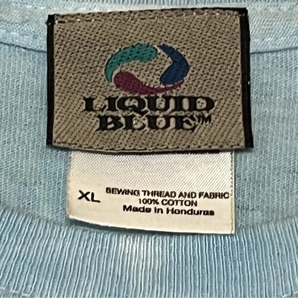 2011 Grateful Dead Deadhead Band Tshirt Crossing Biker Liquid Blue Tie Dye XL - Picture 7 of 9